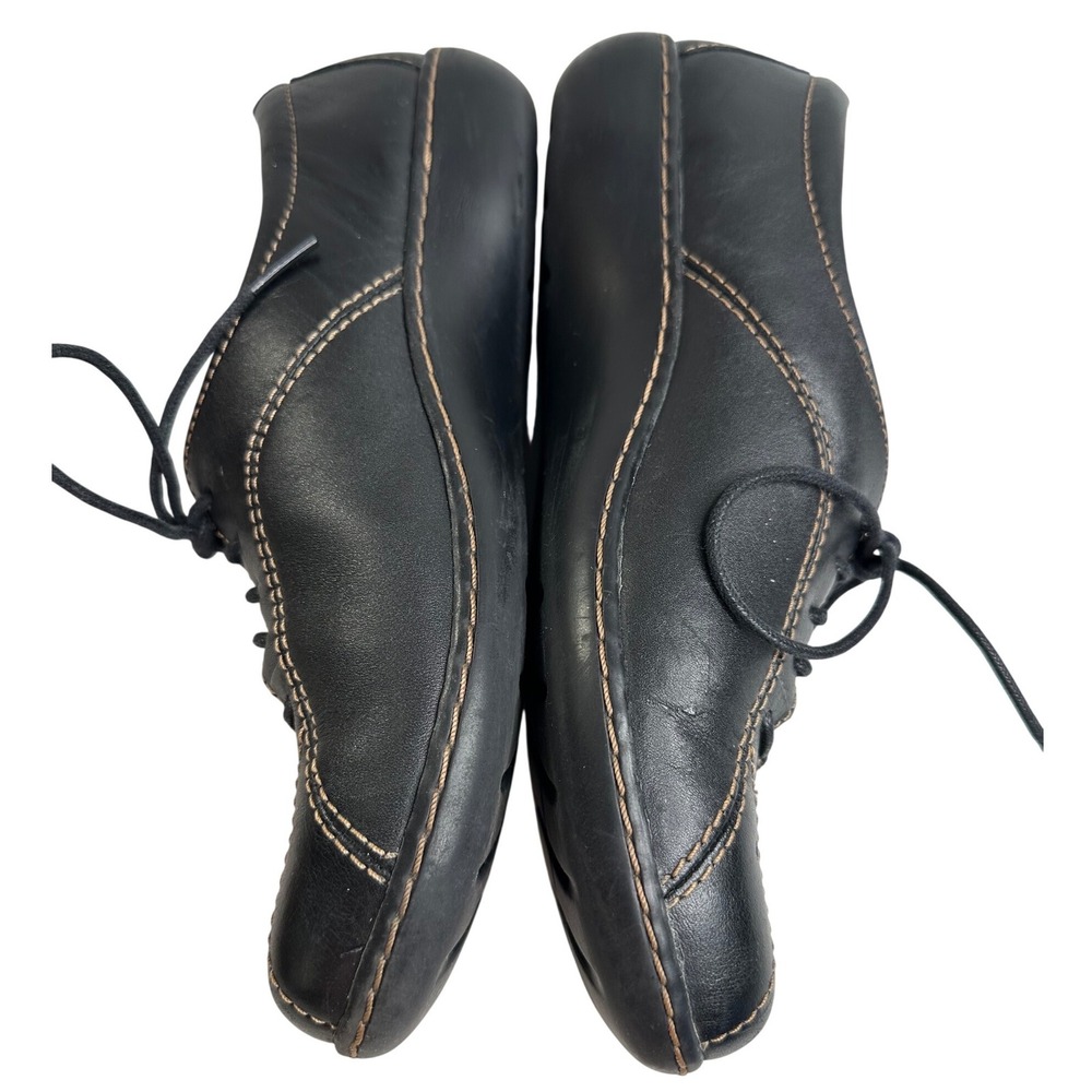 Clarks Collection Black Leather Lace Up Comfort Shoes Women's 9M boho casual - Picture 3 of 8